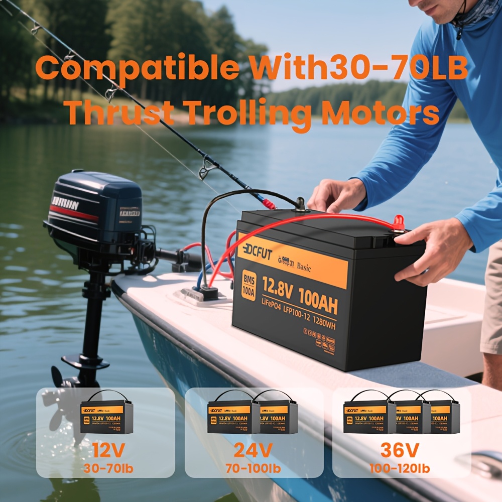 dcfut 12 8v 100 lithium battery lifepo4 battery built - Temu