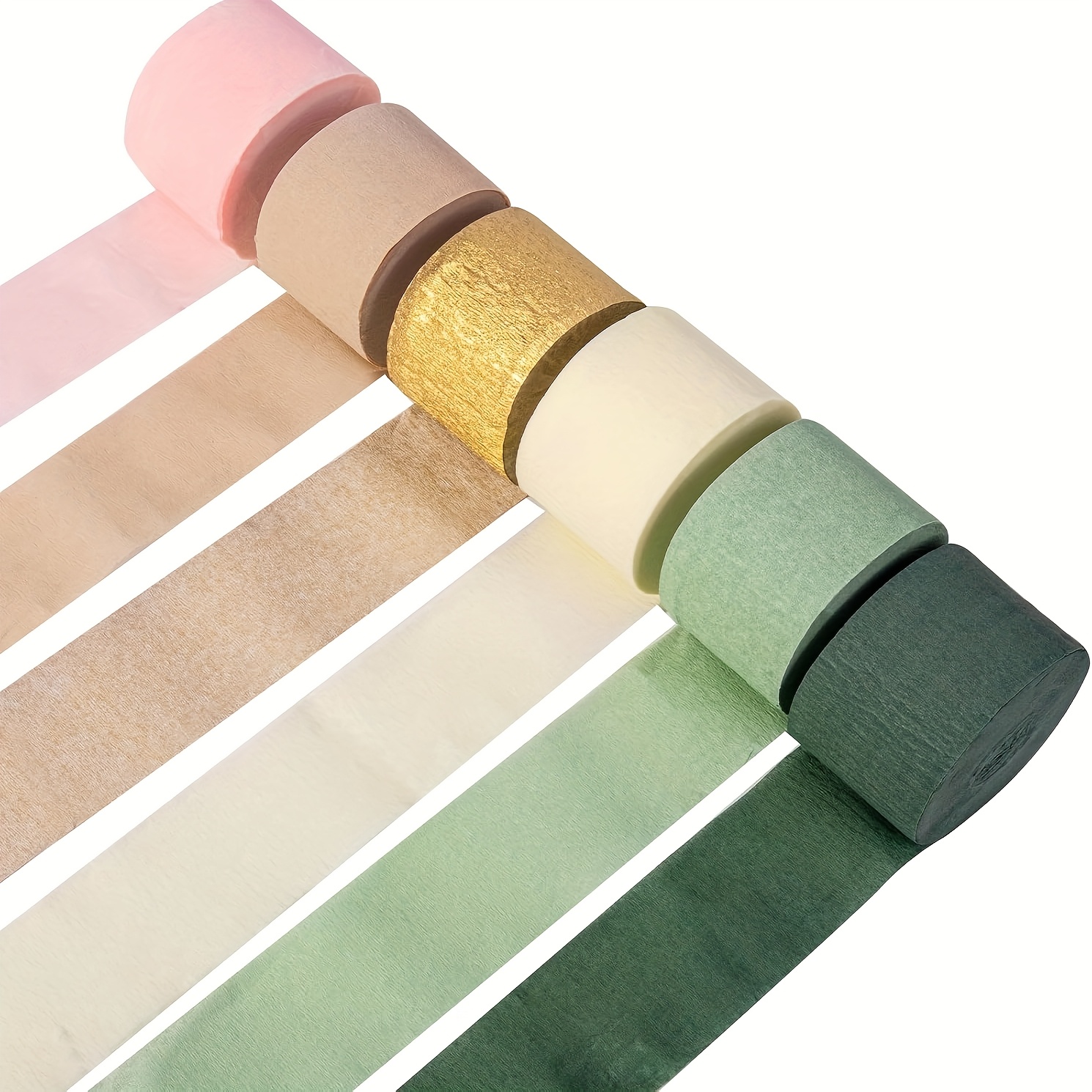 Image of Wedding Party Decorations, 6 Rolls Of Gray-green Crepe Paper Ribbons Or Green Bohemian Wedding, Bridal Shower Gift Meeting, Single Girl, Forest Party Supplies Decoration