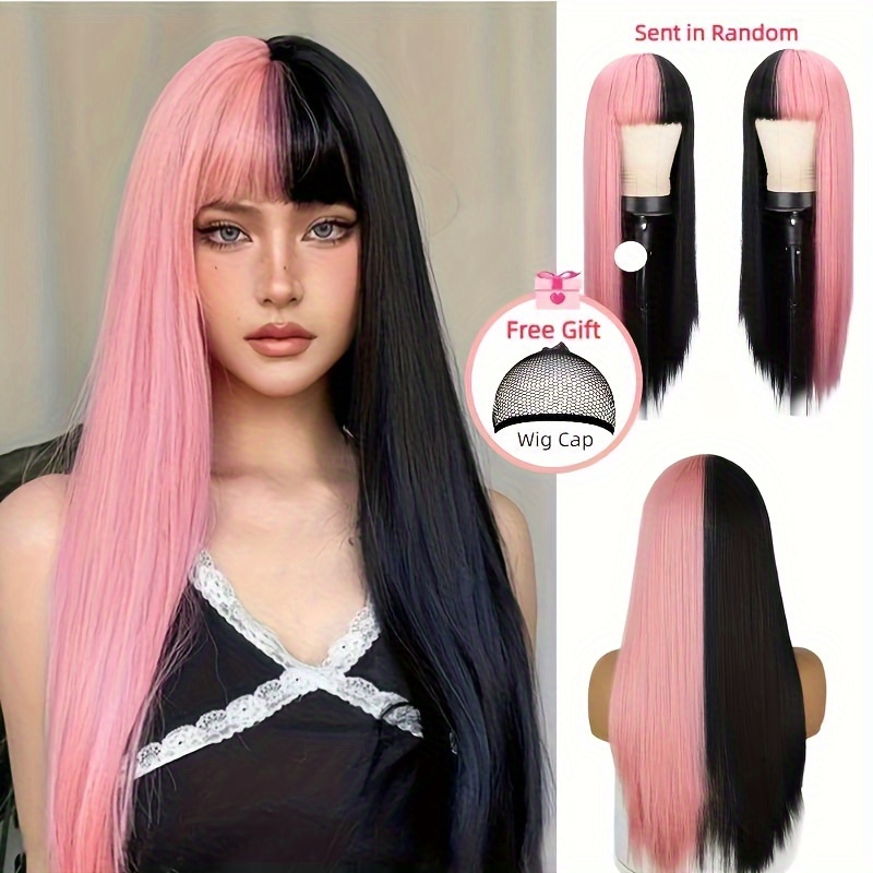 

- 71cm & Straight Synthetic Wig Set -in Cap, Diy Cut & , For Halloween & Parties