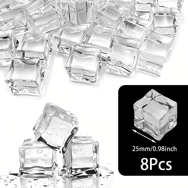 Image of Clear Fake Ice Cubes Photography Backdrops Props Acrylic Photo Background Decorative Crystal Wedding Bar Party Beer Vase Fillers Decoration Additions