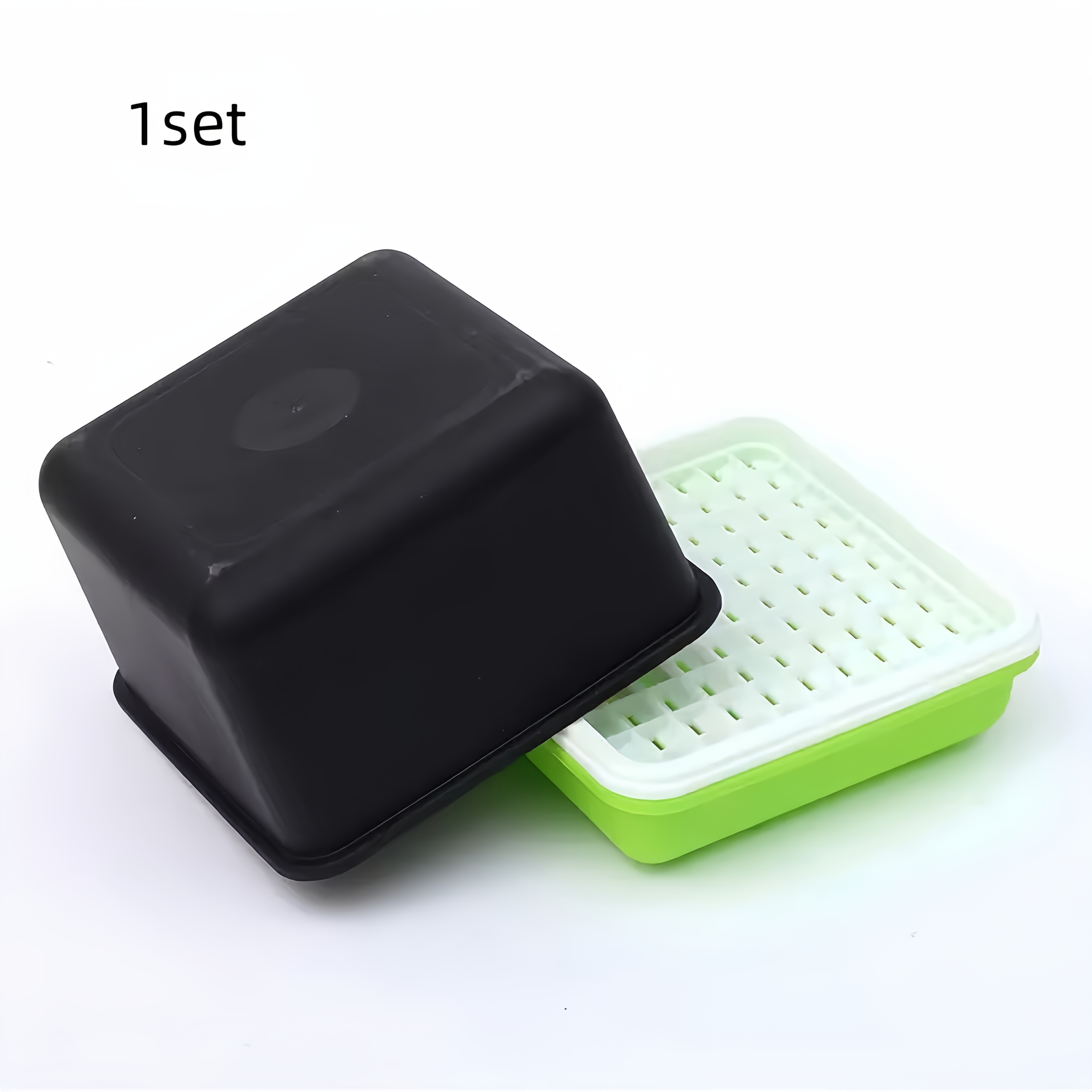 TEMU 1 Kit de Hydroponique, Plateau de Germination et Semis, Incluant Couverture -Lumière, Plateau de Plantation, Grille Dense et Plateau d'Arrosage,