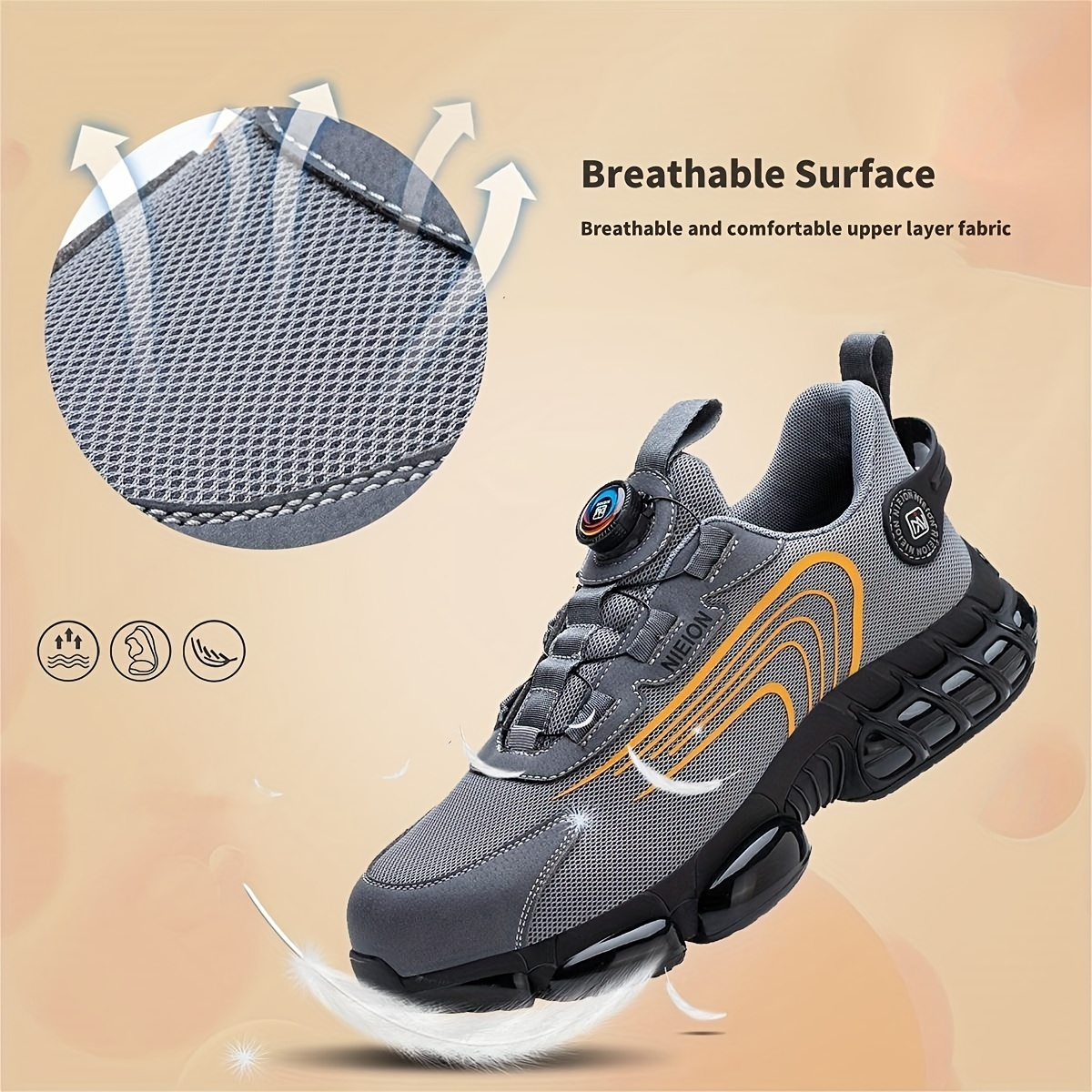 work sneakers protective shoes, safety industrial puncture-proof anti-smash steel toe shoes, safety work shoes 详情 6