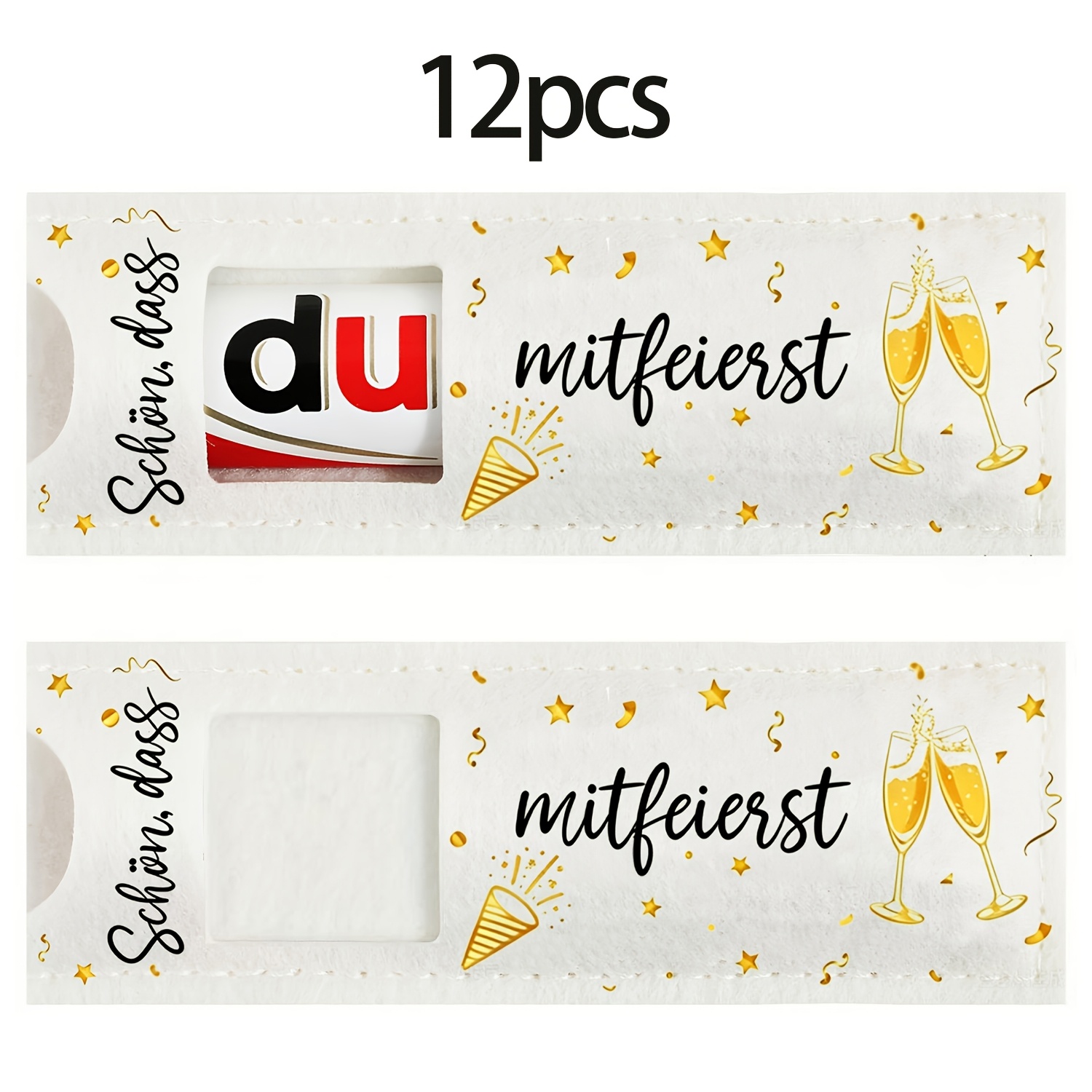 TEMU Gift For Her/him 12pcs Felt Party Gift Box Packaging, Chocolate Bar Packaging Box With The German "schön, Dass Du Mitfeierst", Party Favors,