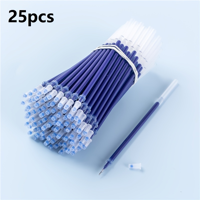 TEMU Ricariche per penna a liquido gel da 25 pezzi, Penne a liquido per da ufficio, Ricariche a /blu/ per cancelleria da ufficio e scuola, Punta ad