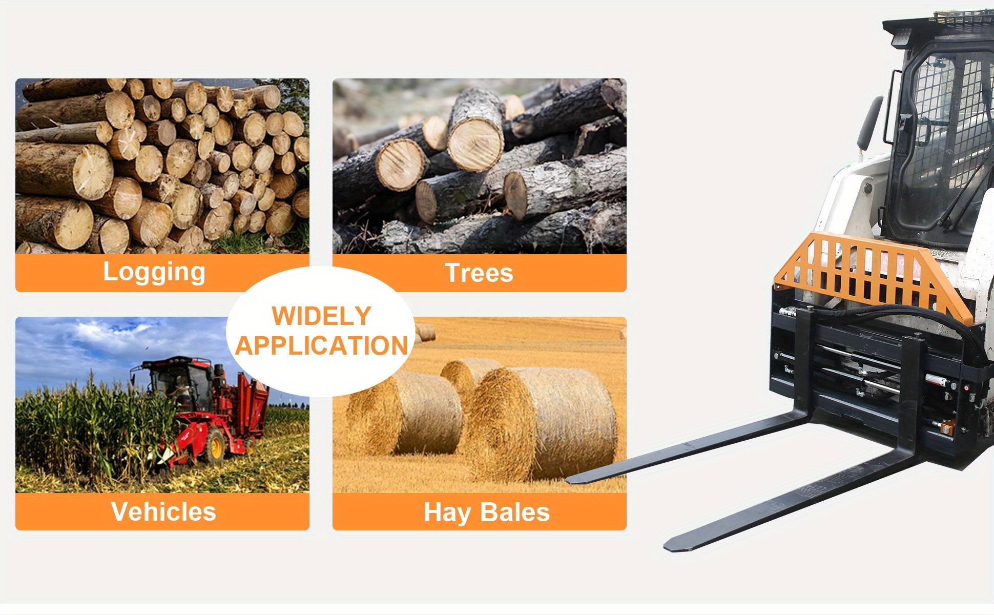 heavy duty adjustable skid   pallet forks 4000lb 48 anti slip   for farm industrial use Product details 0