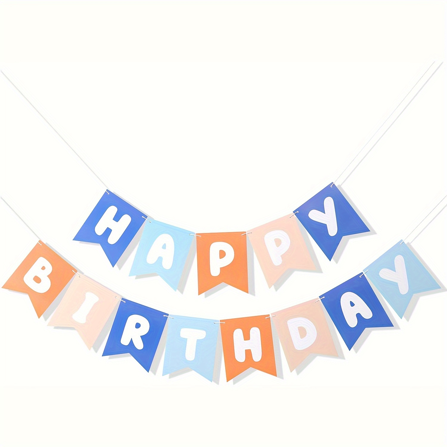 

Boys' 1st Birthday Party Banner - Vibrant Blue, Navy & Orange Happy Birthday Garland, Perfect For Boys' First Birthday Decorations, Paper Crafted Entrance Decor