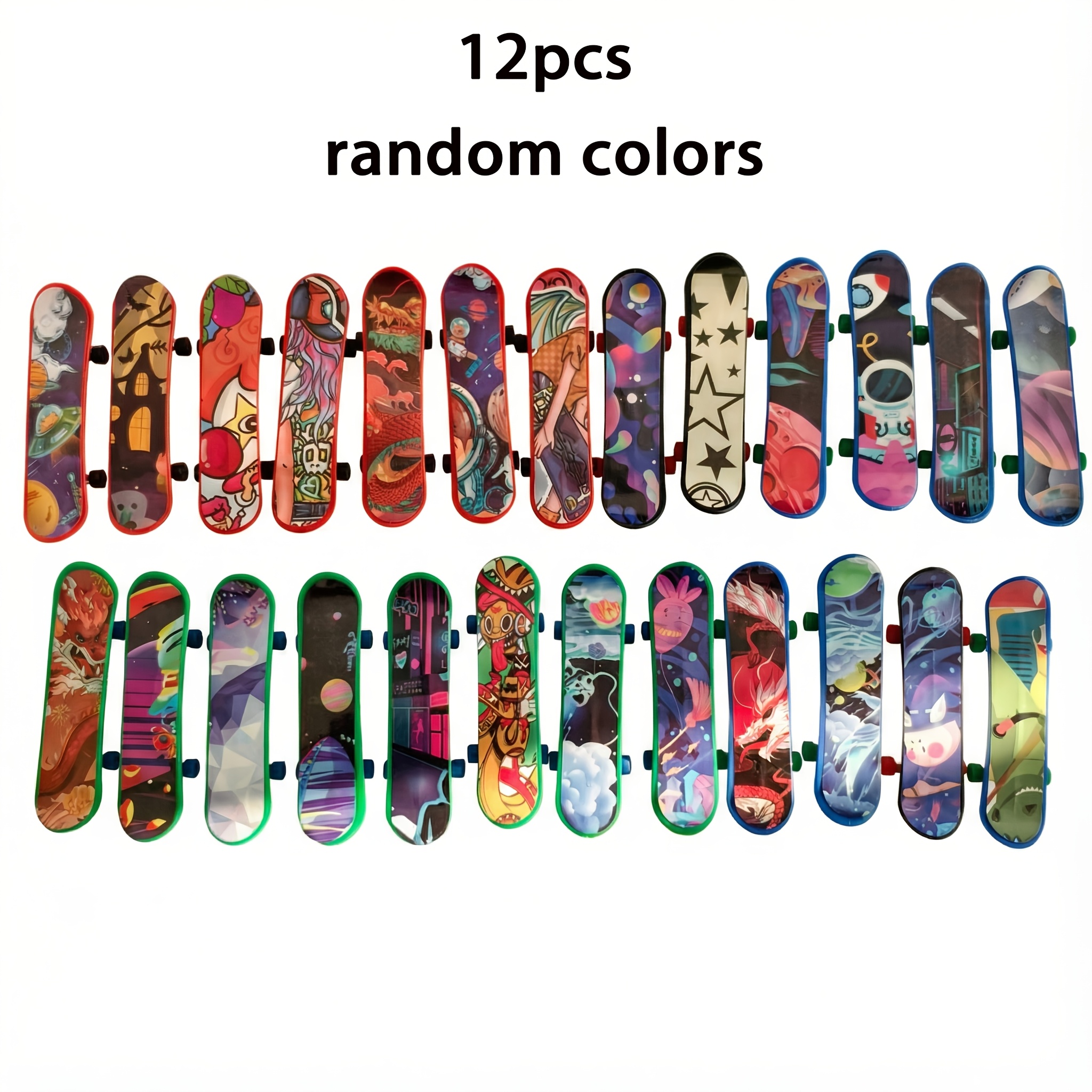 Image of 12/24pcs Mini Finger Skateboards - Fun Desktop Relaxation Toys, Finger Exercises, Suitable For Party Gifts, Pinata Fillers, Classroom Prizes, Birthday Gifts, Multiple Colors. (random Color)