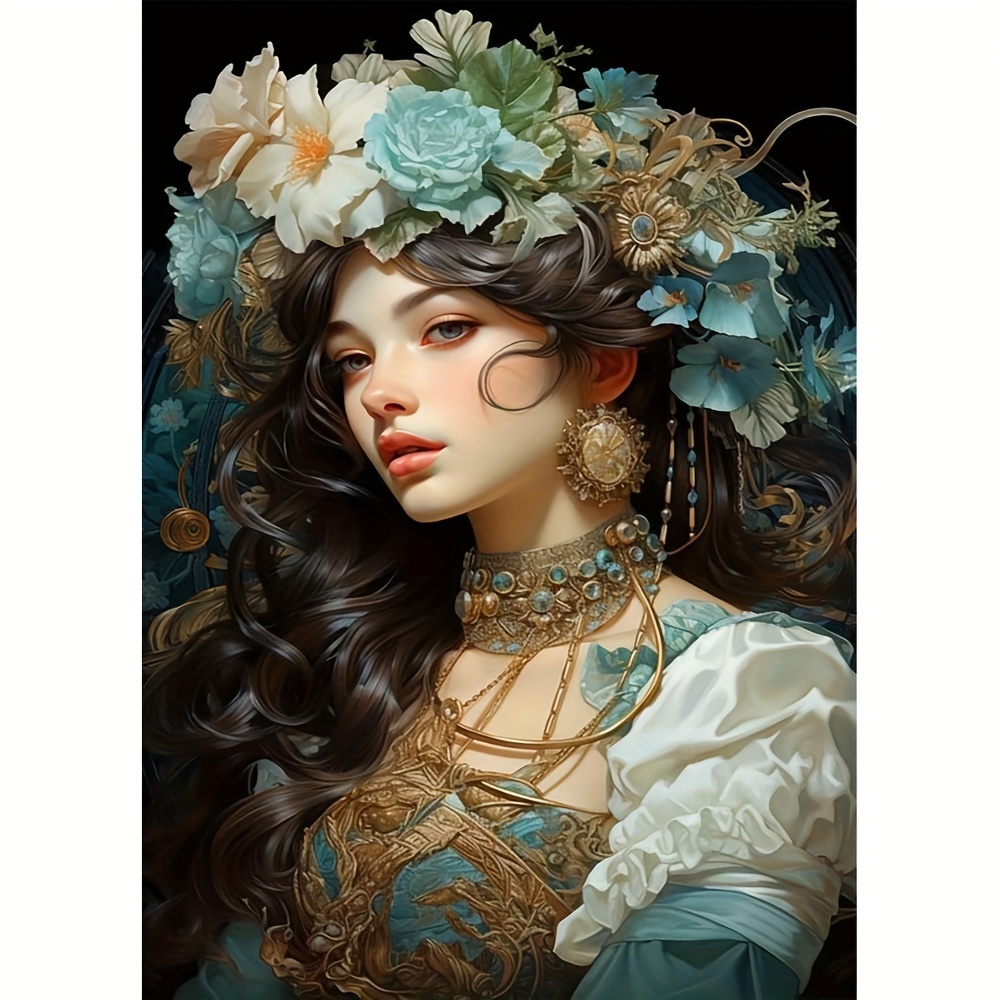 

1pc Large Size 30x40cm/ 11.8x15.7inch Without Frame Diy 5d Diamond Art Painting Beautiful Woman, Full Rhinestone Painting, Diamond Art Embroidery Kits, Handmade Home Room Office Wall Decor
