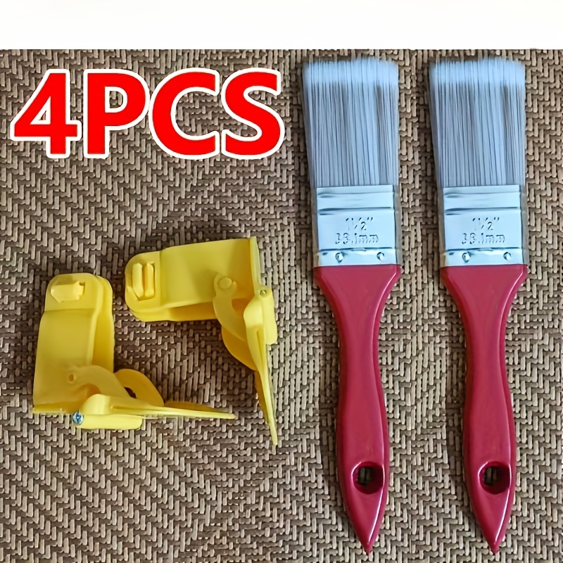 TEMU 4 Durable Paint Brushes That Are Lightweight And Come With Wooden Handles. Are Designed For Easy Portability And Are Perfect For Painting On
