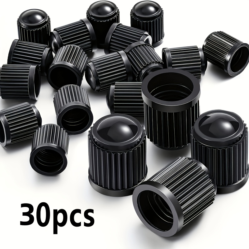 TEMU Bouchons de valve de pneu noirs adaptés aux voitures, SUV, vélos et motos, avec une performance d'étanchéité élevée - Pack de /50 pièces