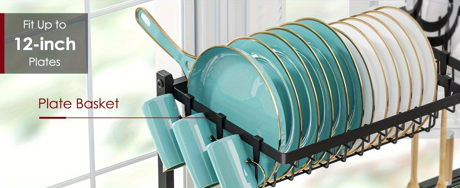 Adjustable Dish Drying Rack - Over-the-Sink Stainless Steel Drainer (26.8