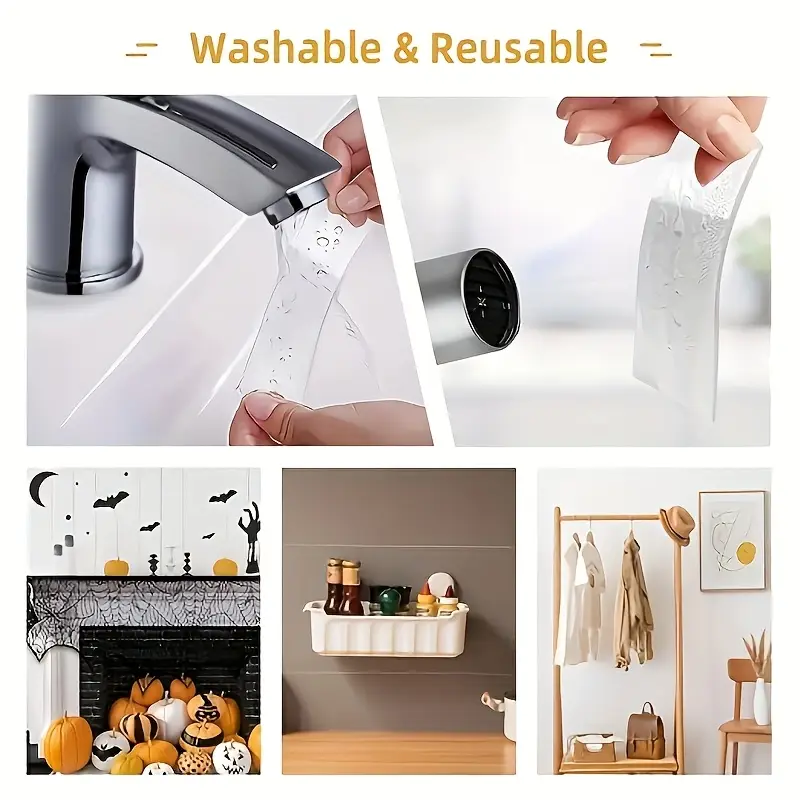 1 roll 3 rolls heavy duty double sided installation tape reusable seamless nano multipurpose removable and washable strong tape suitable for home use 5