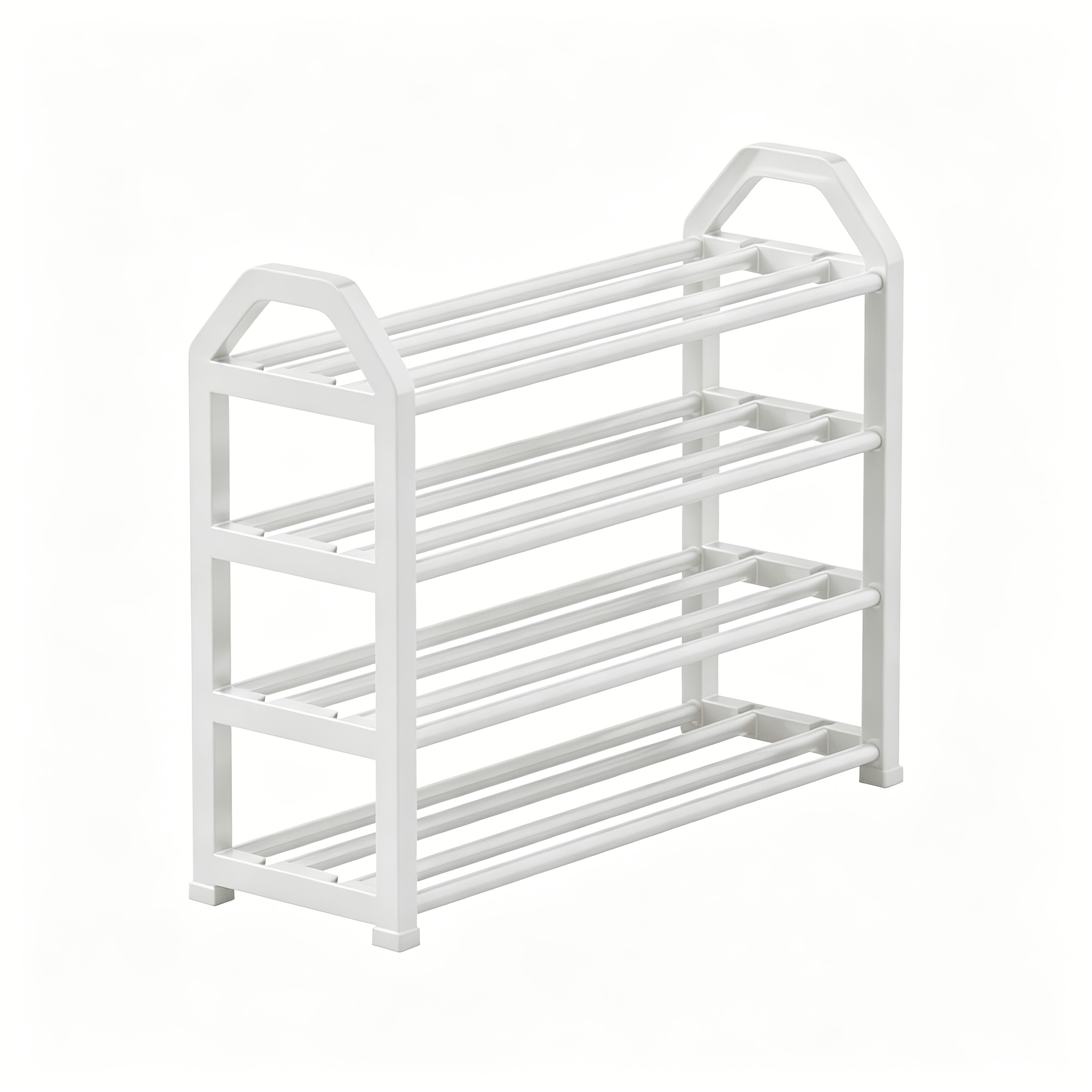 TEMU 4-tier Multifunctional Shoe Rack, Single-row Vertical Shoe Cabinet, Stackable Freestanding Shoe Cabinet, Black And White Shoe Racks,