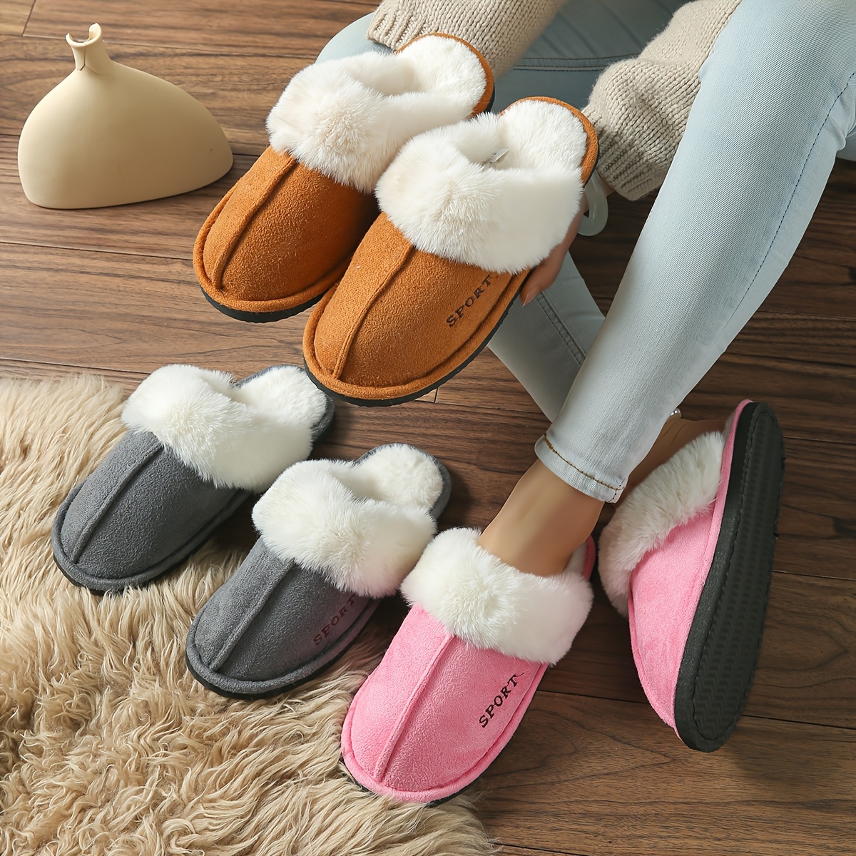 

Cozy Women's Memory Foam Slippers - Plush Furry Trim, Adjustable Toe, Warm & Comfortable Eva Sole - Indoor Footwear In Multiple Colors, Ladies Slippers