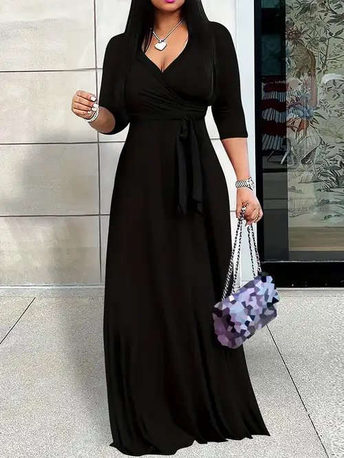 elegant long-sleeve dress with a tie at the waist, featuring a pleated design and a stand collar, spring and suitable as a bridesmaid dress. - women's clothing - Temu Ghana elegant long-sleeve dress with a tie at the waist, featuring a pleated design and a stand collar, spring and suitable as a bridesmaid dress. - women's clothing - Temu Ghana