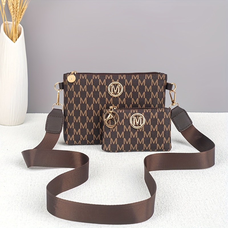 TEMU Ensemble de 2 sacs bandoulière décontractés - Sangle en sangle tissée unie avec quincaillerie , légers et multifonctionnels pour les quotidiens,