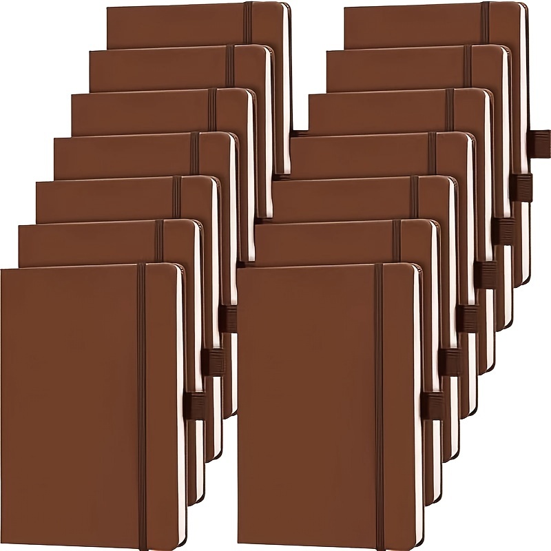 TEMU 14 Pack Lined Journal Notebooks 5.5 X 8.2 Inch A5 Hardcover Notebook College Ruled Notepad With Pen Holder Pu Leather Ruled Lined Notebook Journals For School Business Work Writing (brown)