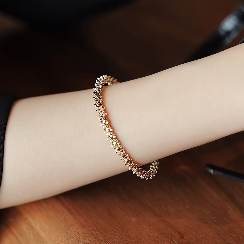 Golden Tone Bracelet for Women Minimalist Adjustable Open Cuff Bangle