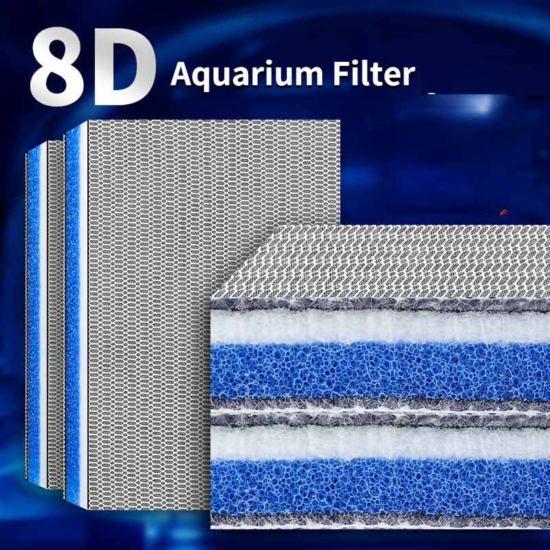 Fish Tank Aquarium Filter Sponge Media Upgraded 8-Layer No Glue Filter Pads koi Pond Filter