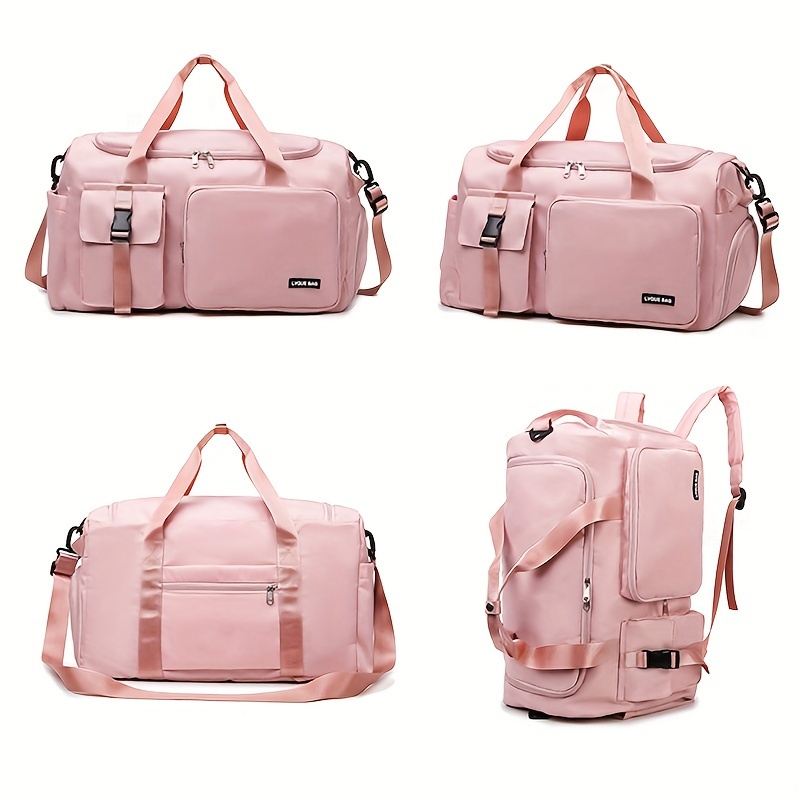 versatile women's travel gym bag chic pink multi functional