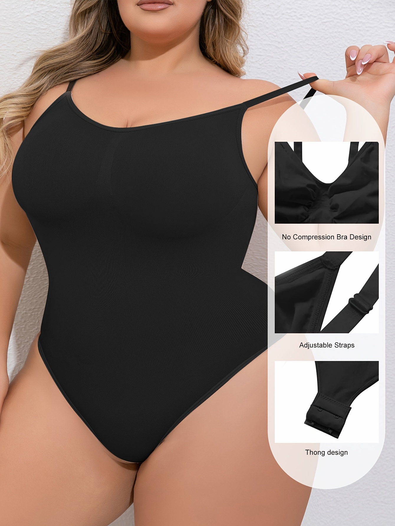 Plus Size Casual Shapewear Women's Plus Plain Breast - Temu