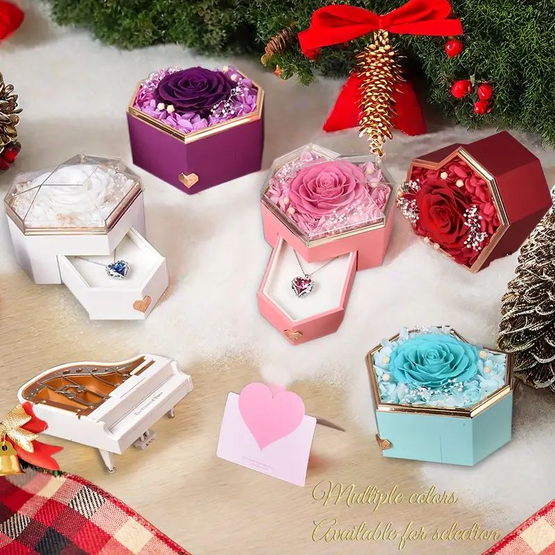1pc eternal rose necklace jewelry gift box for mom ideal for mothers day birthday anniversary for sister daughter grandma girlfriend friends graduation christmas thanksgiving valentines day details 3