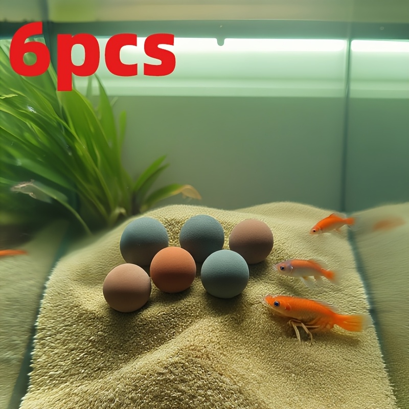TEMU 6pcs Of Natural Calcium-rich Stones & Aquarium Shrimp - Boost Hatching Rates, Add Vitality, Enhance Fish Health | Wellness & Decoration |