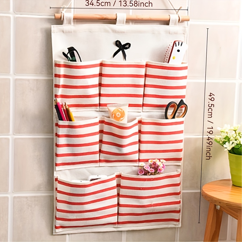 TEMU Nouveau sac de rangement suspendu à 6/8 compartiments, support de sac de rangement , organisateur mural de porte, sac en tissu mural pour