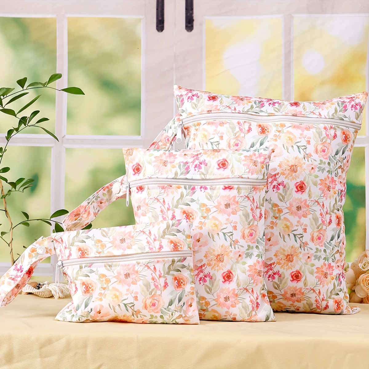 3pcs Diaper Bags Different Sizes Dry Wet Portable For Travel Essential For