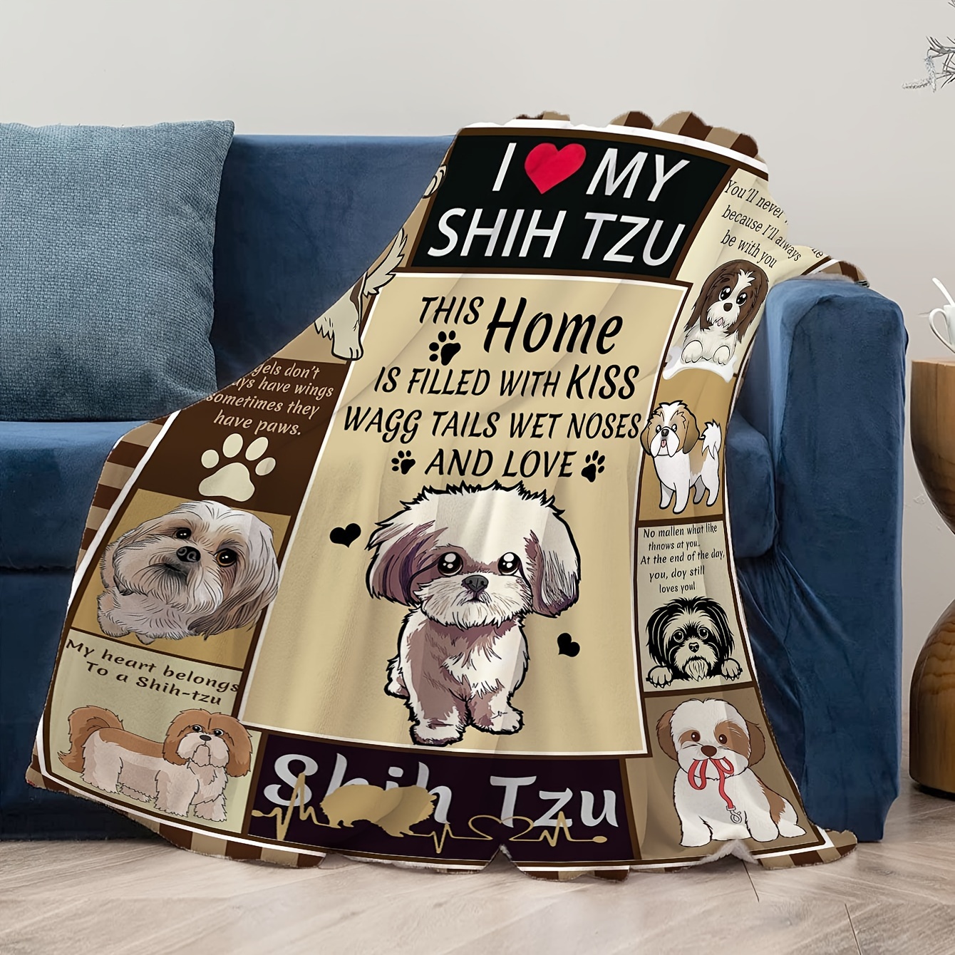 Shih Tzu Dog Lover Throw Blanket - 50x60 Inches, Soft, Gift For Dog Mom