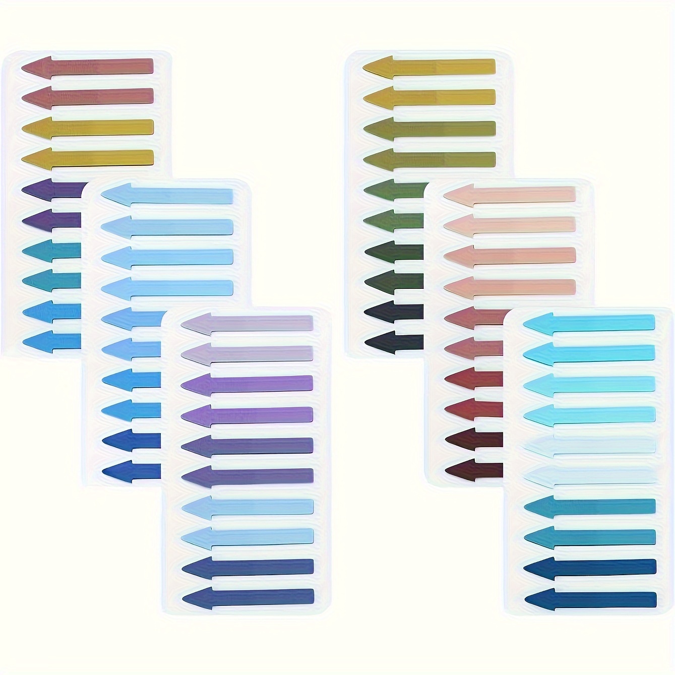 E-shop 6 Stück (1200 Blatt) / 12 Stück (2400 Blatt) fluoreszierende PET--Klebezettel – Transparent, Registeretikett, ideal zum Markieren von Seiten &