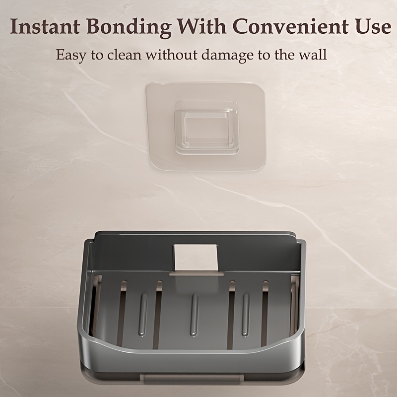 1pc 2pcs wall mounted soap dish with drain plastic rectangular soap holder easy to clean and store ideal for kitchen bathroom and restroom use 6