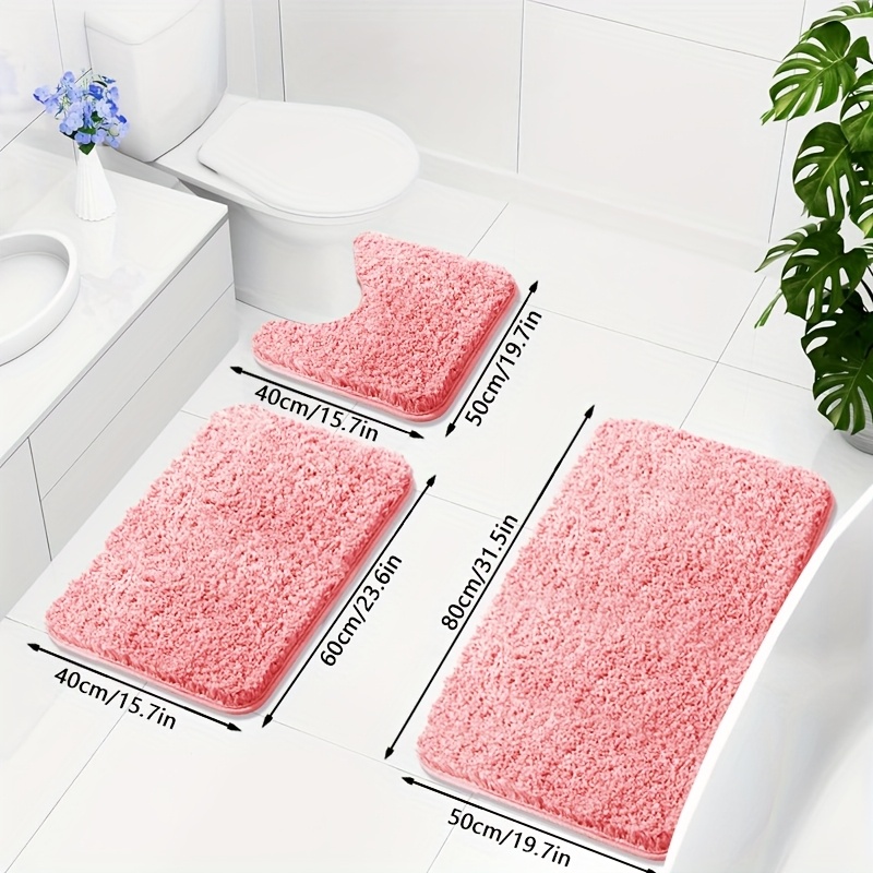 TEMU Thickened Bathroom Rug, Non-slip, Soft Plush Absorbent Floor Mat, Ideal For Living Room, Bedroom Floors, Showers, And Bathtubs