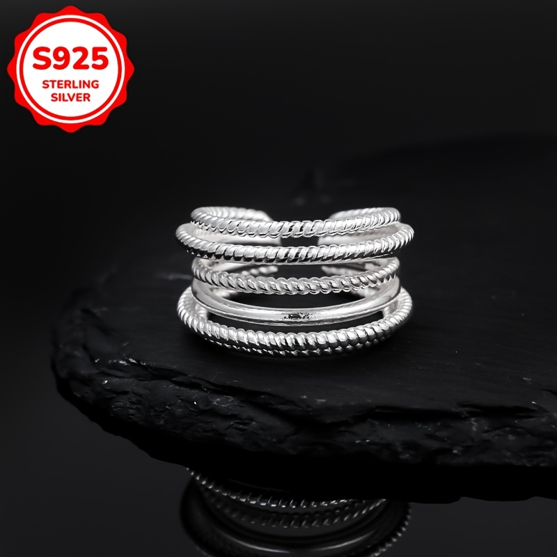 S925silvery4g Women's Unique Multi-layer Ring