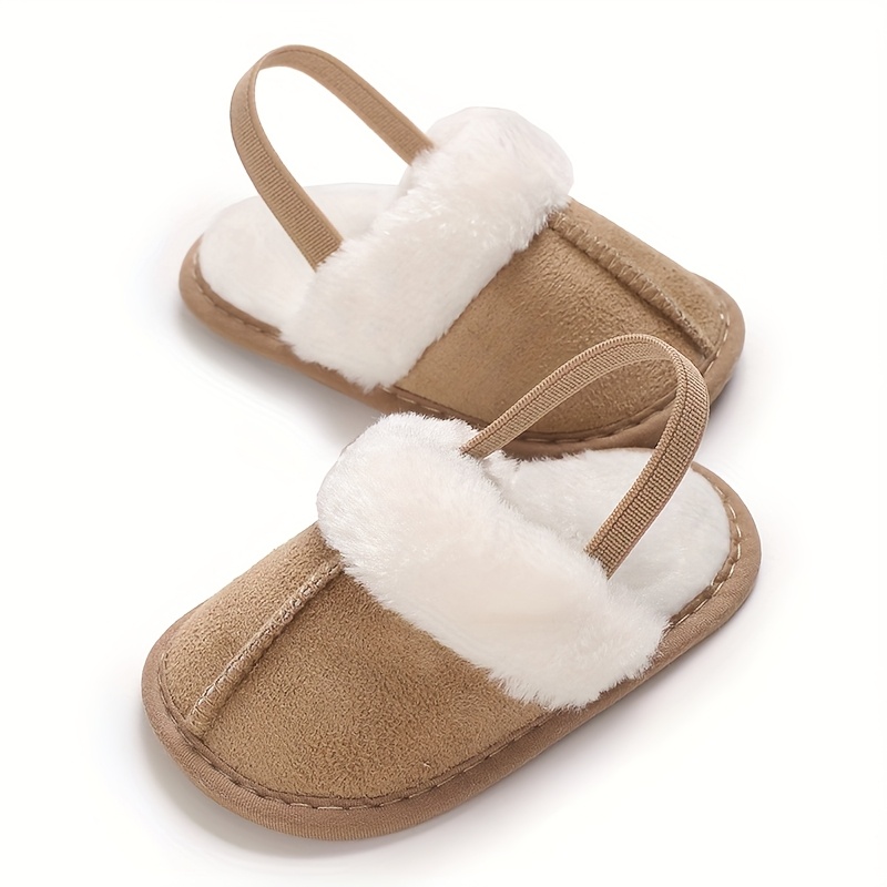 Cute Slippers for Babies Aged 0-18 Months, Suitable for Autumn And, Featuring Plush Lining for Warmth, Soft Soles for Comfort, And Designed for Indoor Leisure And Early Walking.