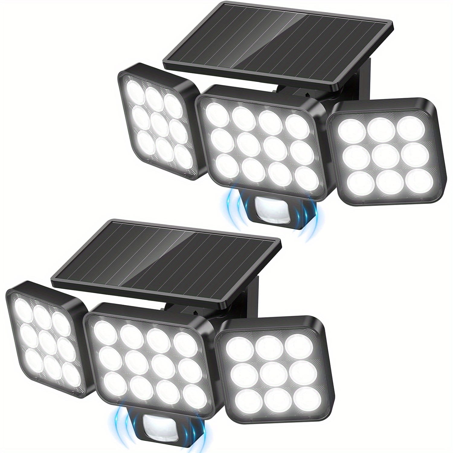 E-shop 1/2/4 Stück Solar Außenstraßenlaternen, 1 COB=4 LEDs, 240 LEDs Bewegungsmelder Sicherheitsleuchten mit Fernbedienung, 3 Beleuchtungsmodi,