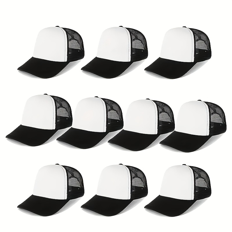 9 Customizable Unisex Breathable Mesh Baseball Caps, Adjustable