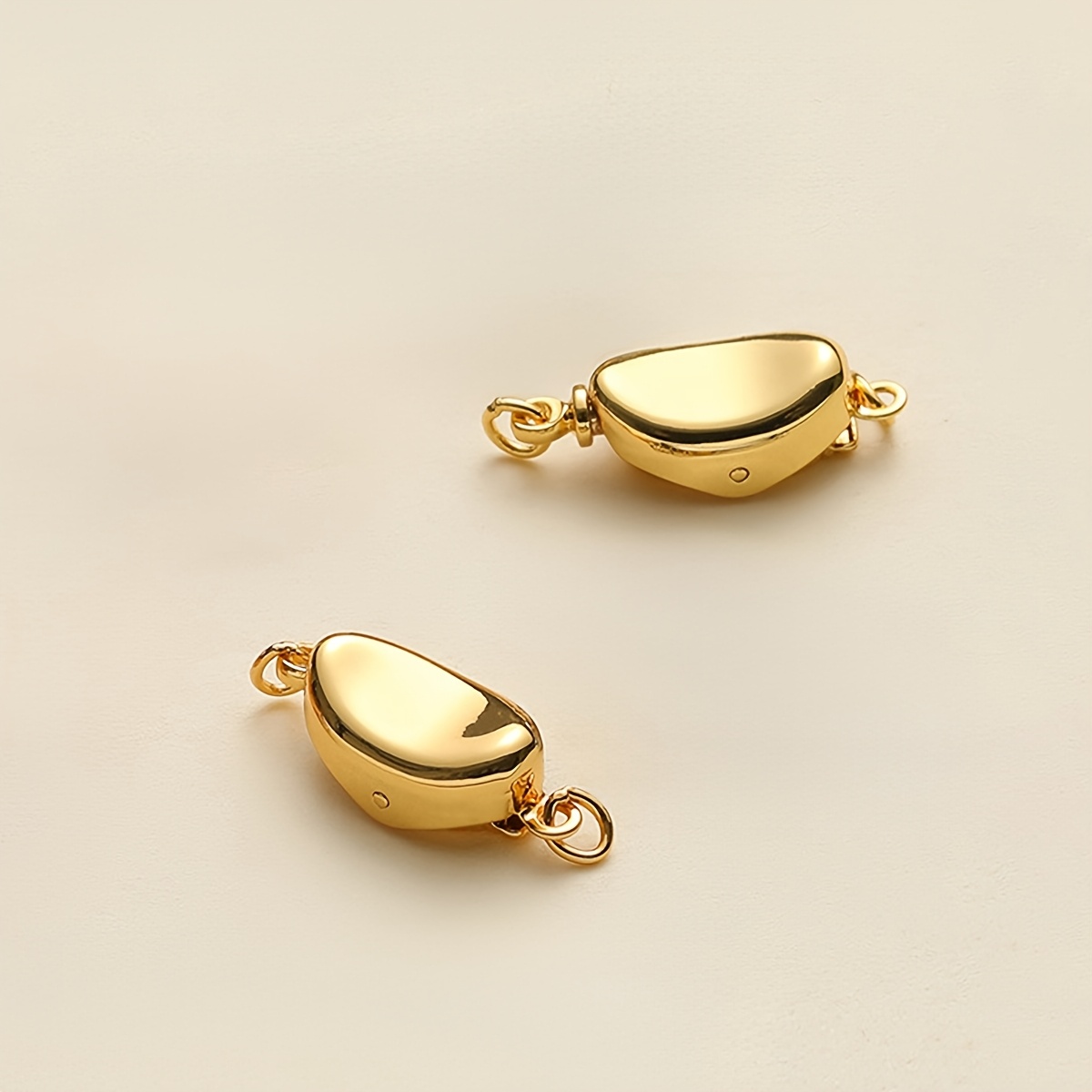 TEMU 2pcs Stainless Steel Plated 18k Golden Jewelry Connection , Silvery Pea , , Suitable For Jewelry, Bracelets, Necklaces, Jewelry Additions, Pearl