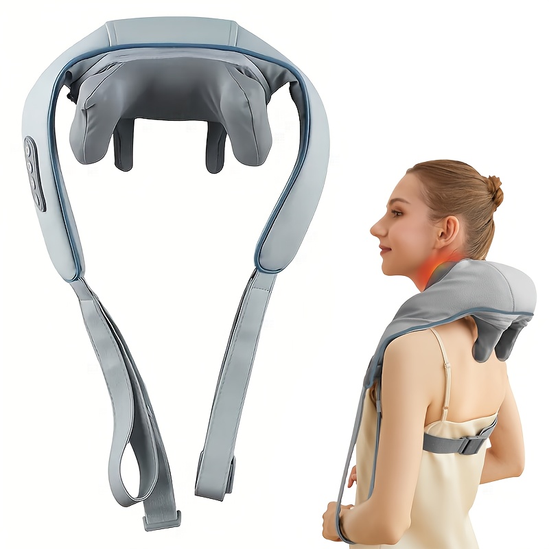 Wireless neck massager, 6D deep kneading neck and shoulder massager, rechargeable shiatsu back massage pillow, perfect as a gift for men, women, mom, and dad. Wireless neck and shoulder massager for the neck,  , and back.