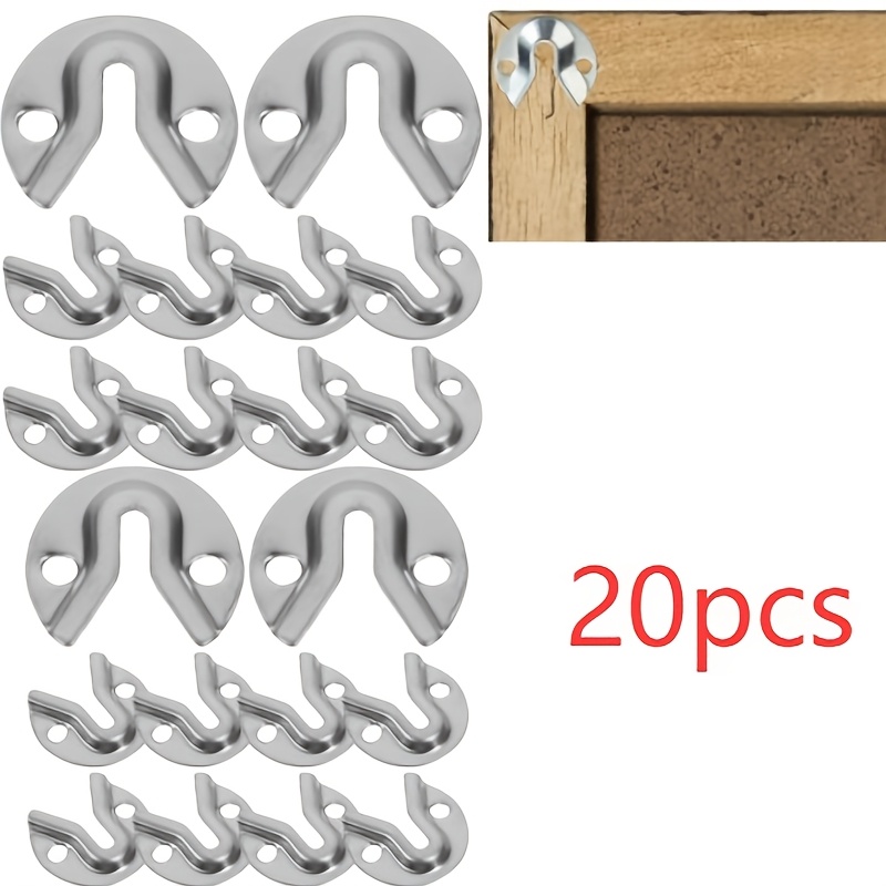 TEMU Set di 20 ganci da parete resistenti progettati per fissare cornici di specchi e armadietti, adatti per appendere cornici e tele, ganci multiuso