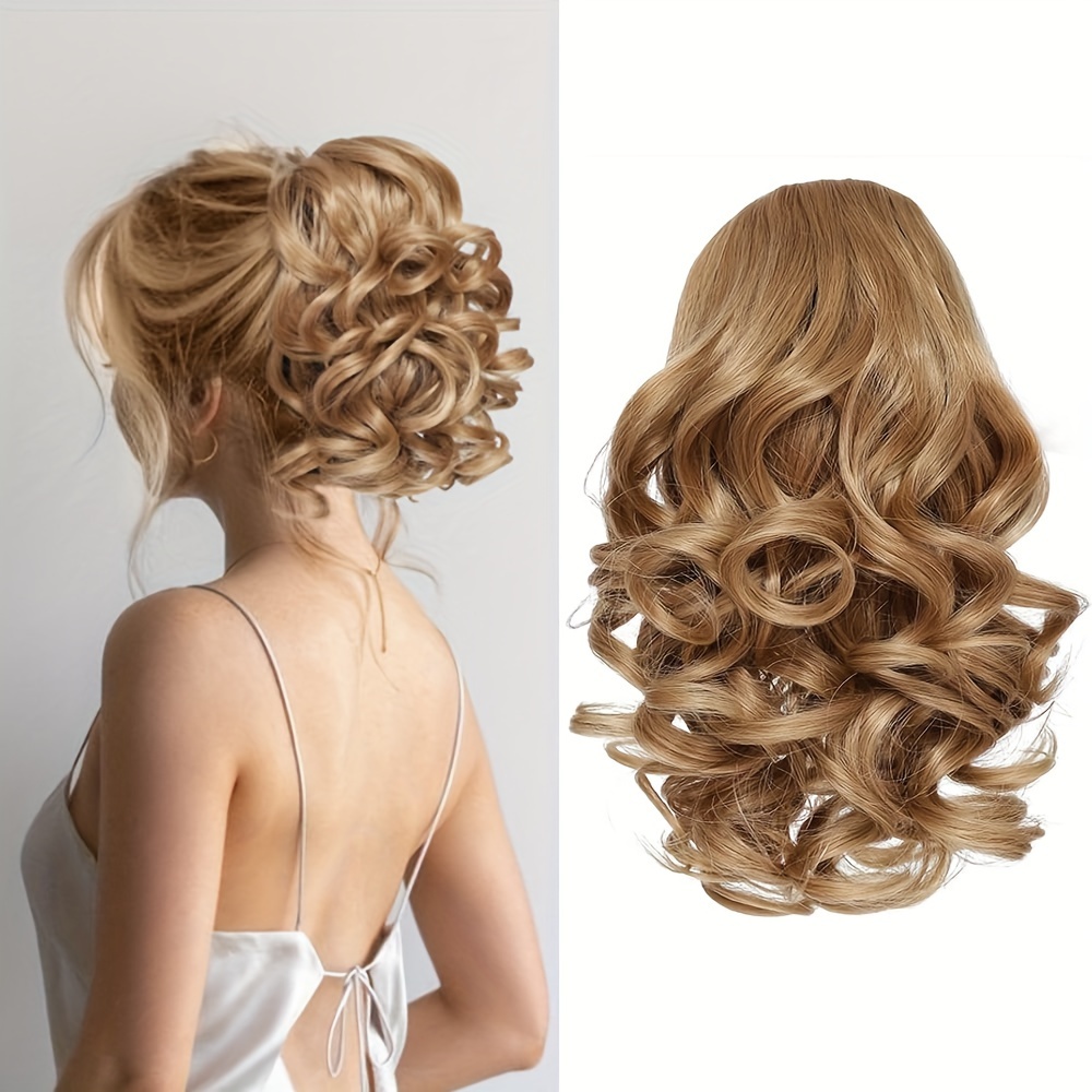 Elegant Curly Wavy Claw Ponytail Extension - High-quality Synthetic, -in For & Style - Durable Hair Accessory For All Women
