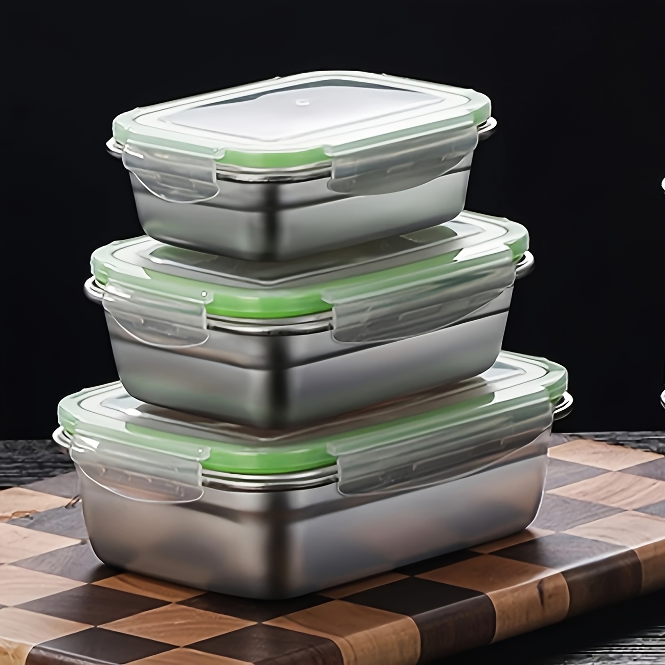 304 Edelstahl Frischhaltedosen Set – 2-teilig (1500ml + 1000ml), Luftdicht, Für Küche, Büro & Picknick