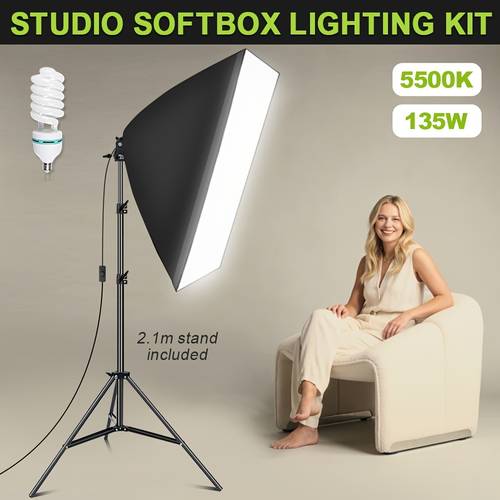 50x70cm 20x28in softbox lighting kit with 135w e27 socket soft box lights ideal for continuous lighting in photo for portraits and product photography