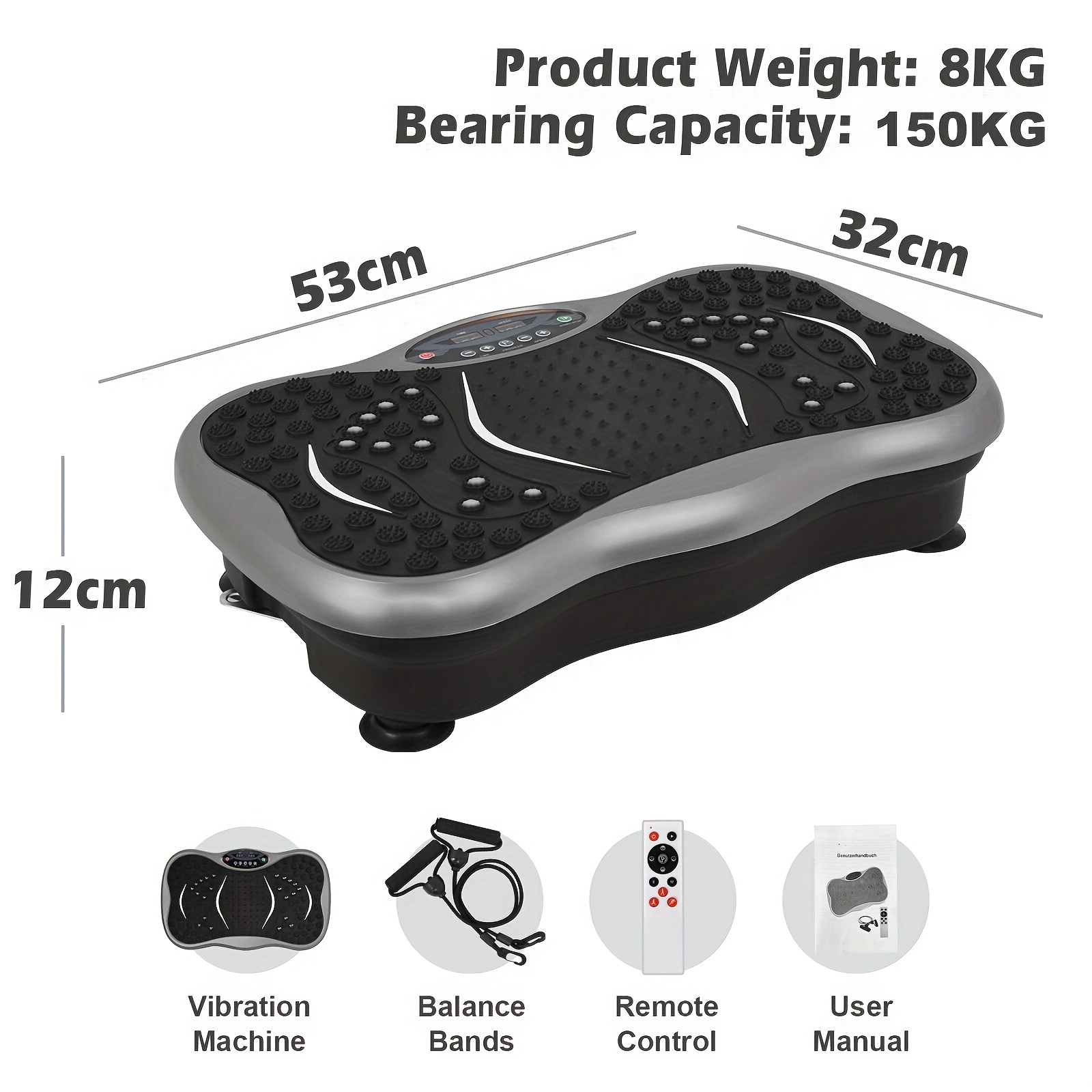 Advwin Vibration Plate Exercise Machine, 120 Speed Levels Full Body Workout Vibration Fitness Platform, Grey 150Kg Capacity, Vibration Plate Exercise Machine for Women, Fitness Vibrating Machine, Vibration Plate Exercise Machine, Vibration Plate Workout Equipment, Vibration Plate Workout Machine, Home Gym Equipment, Weight Loss Machine, Modern Fitness Gear, Sleek Workout Equipment, Highcapacity Platform, Stable, Without Battery