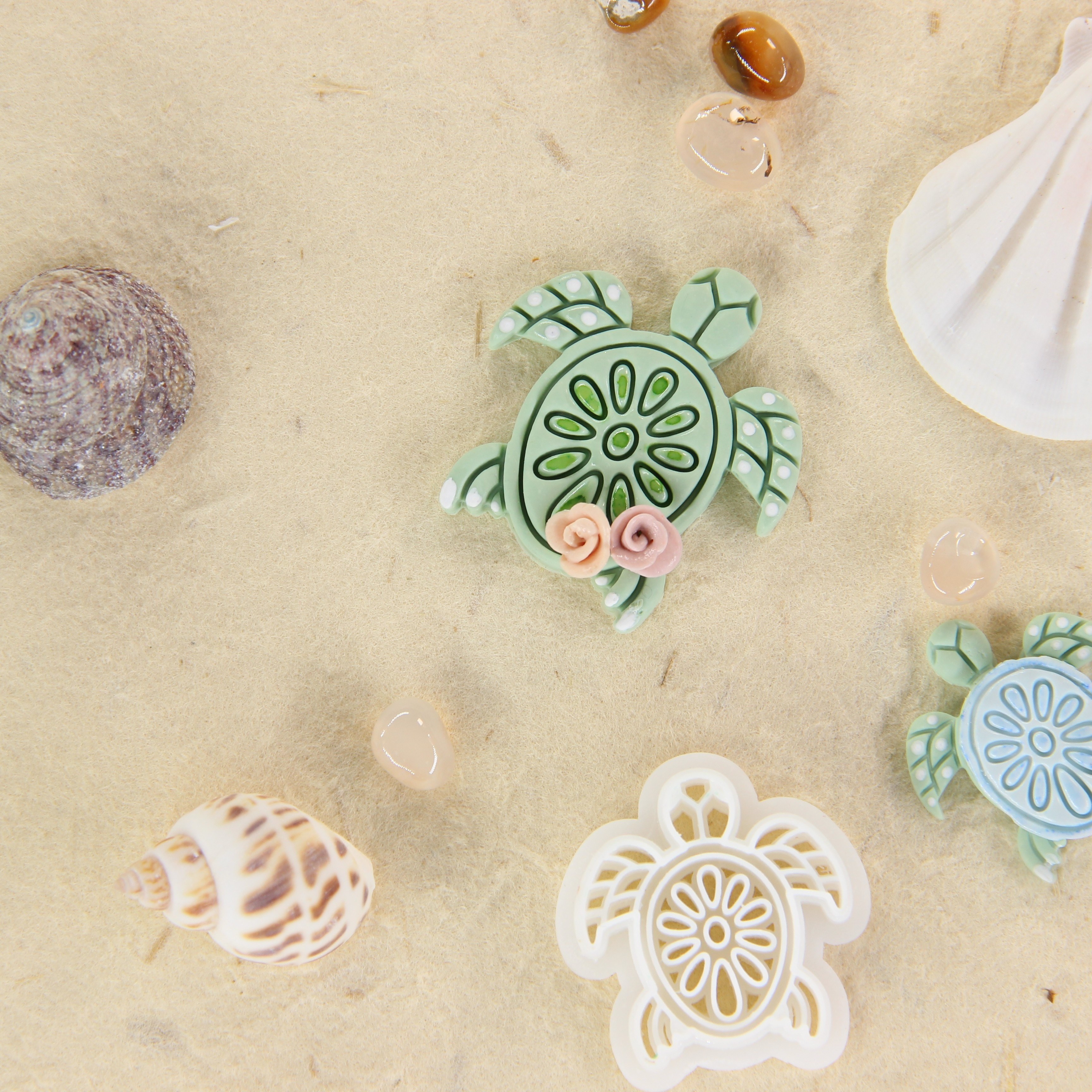 

1pc Marine Life Plastic Clay Cutter, Ocean Turtle Polymer Clay Earring Mold, Coastal Themed Clay Cutters For Jewelry Making