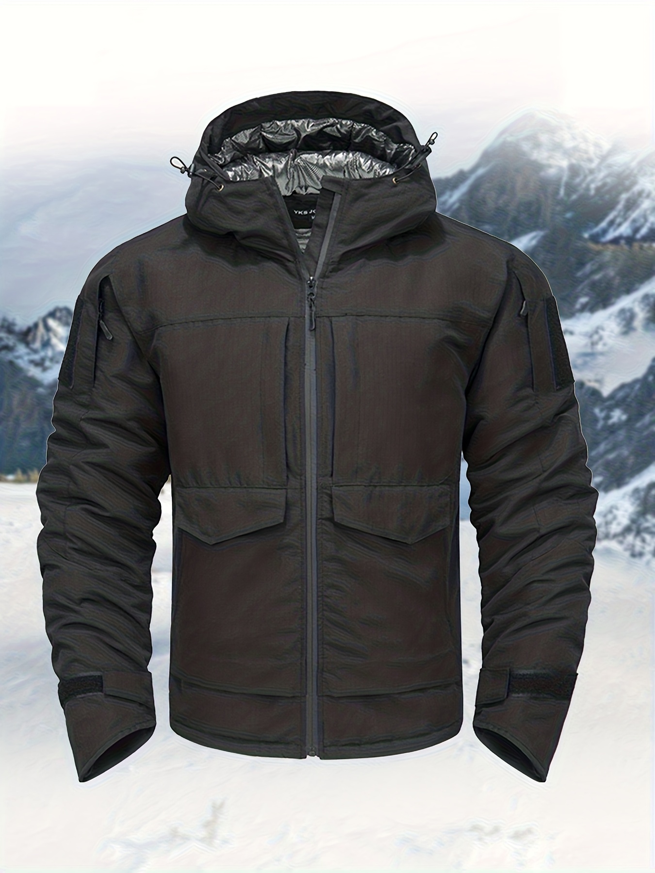 Men's Thermal Reflective Jacket & Long Pants Set for Winter