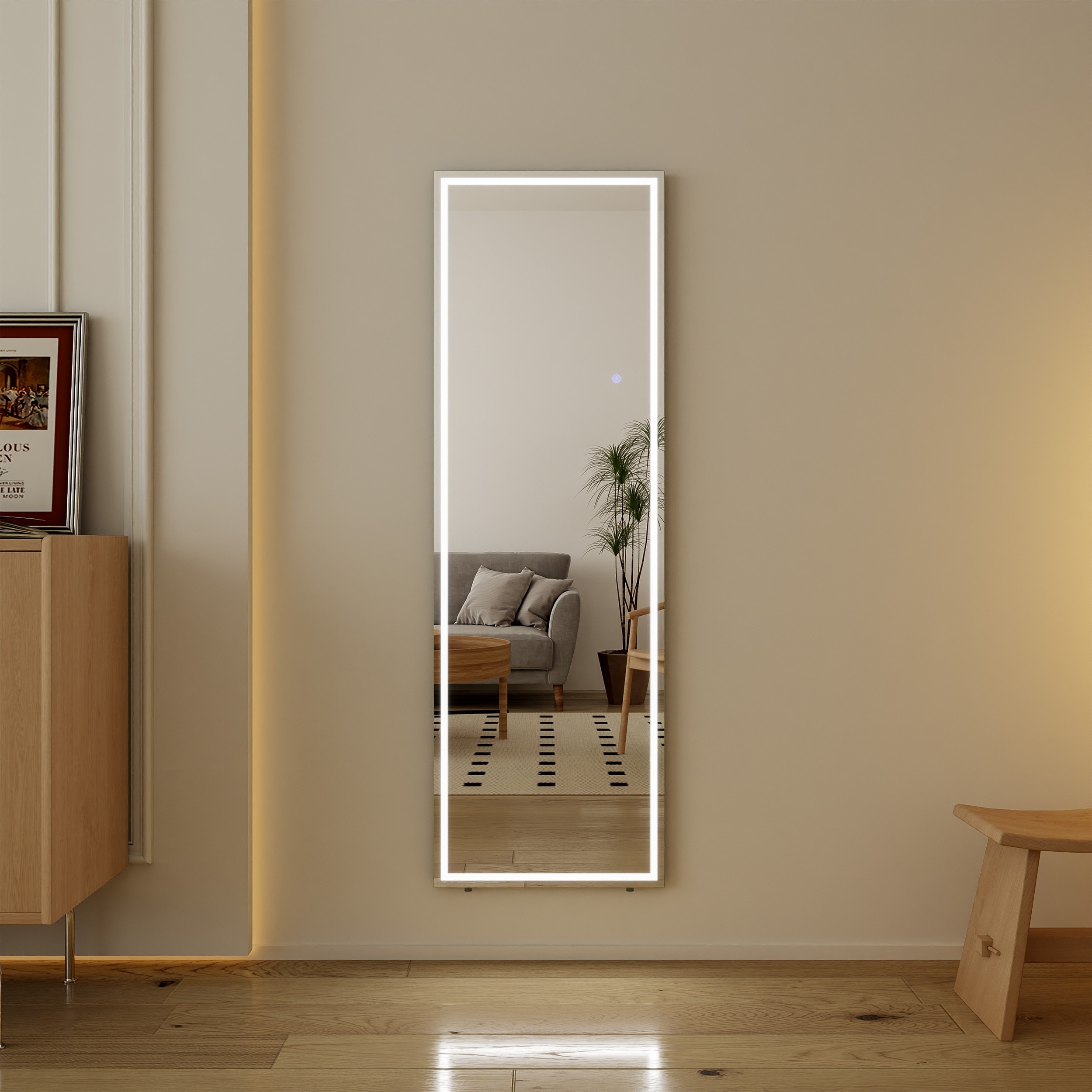 

Full Length Mirror With Lighting Led Wall Light Colors Adjustable Dimmable Standing Mirror With Touch Switch Large 160 X 40 Cm With 10x Magnification