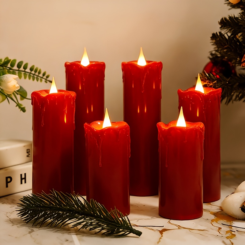 TEMU 6 Flickering Candles, Equipped With A Timer And A Remote Control, Featuring A Simulated Candle Body, 2 Aa Batteries, Suitable For Holiday