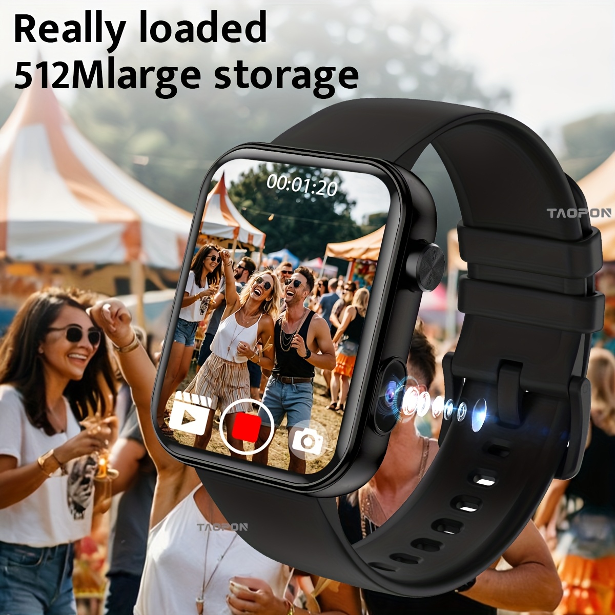 Les montres intelligentes TAOPON pour hommes et femmes sont livrées avec des fonctionnalités telles que la photographie, l'enregistrement audio et la vidéo, équipées d'une caméra intégrée, d'un tracker de fitness de calories et de la surveillance du sommeil.