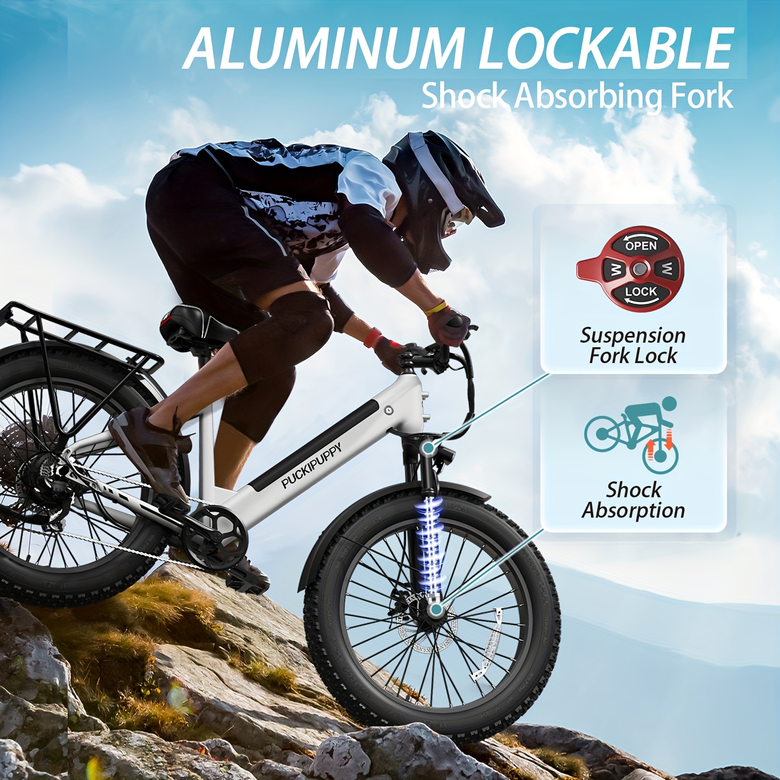 Electric Bike for Adults Rear Brushless Motor, 48V 15AH Removable Battery  Electric Bicycle Up to 60 Miles, All Terrain 26&*; Tire F